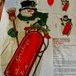 GLITZY FROSTY with Sled Door Panel Large Craft Fabric
